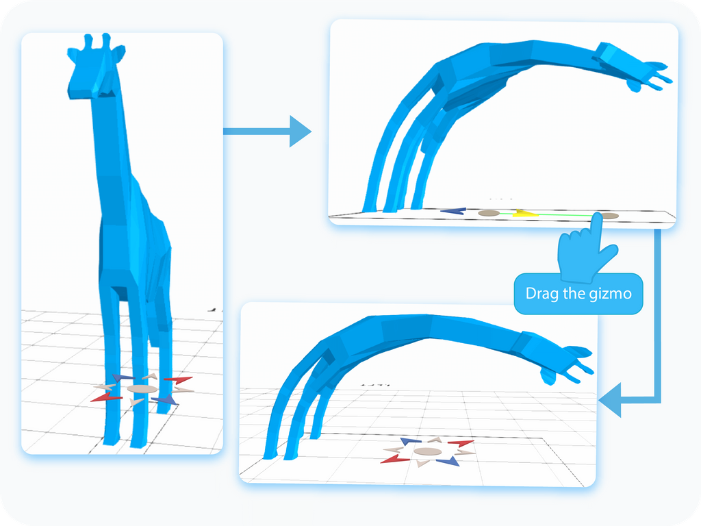 Bending the object with the help of the Gizmo